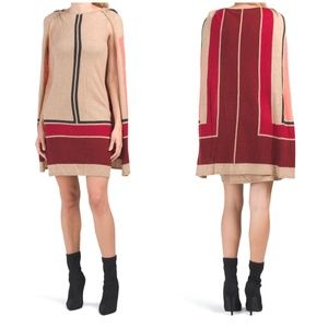 NWT VERTIGO CLAUDIA CAPE SWEATERDRESS MIDI DRESS XS